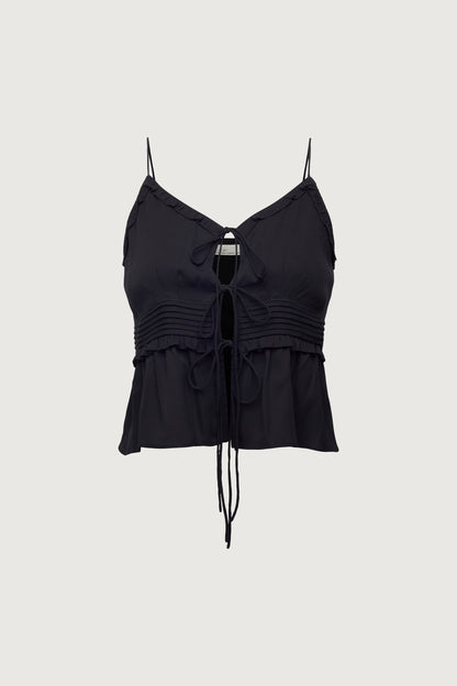 SHEER TIE-FRONT TANK TOP
