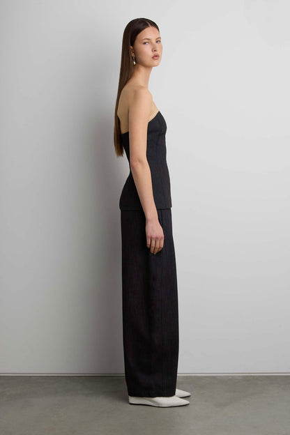 WOVEN TWILL TUBE TOP