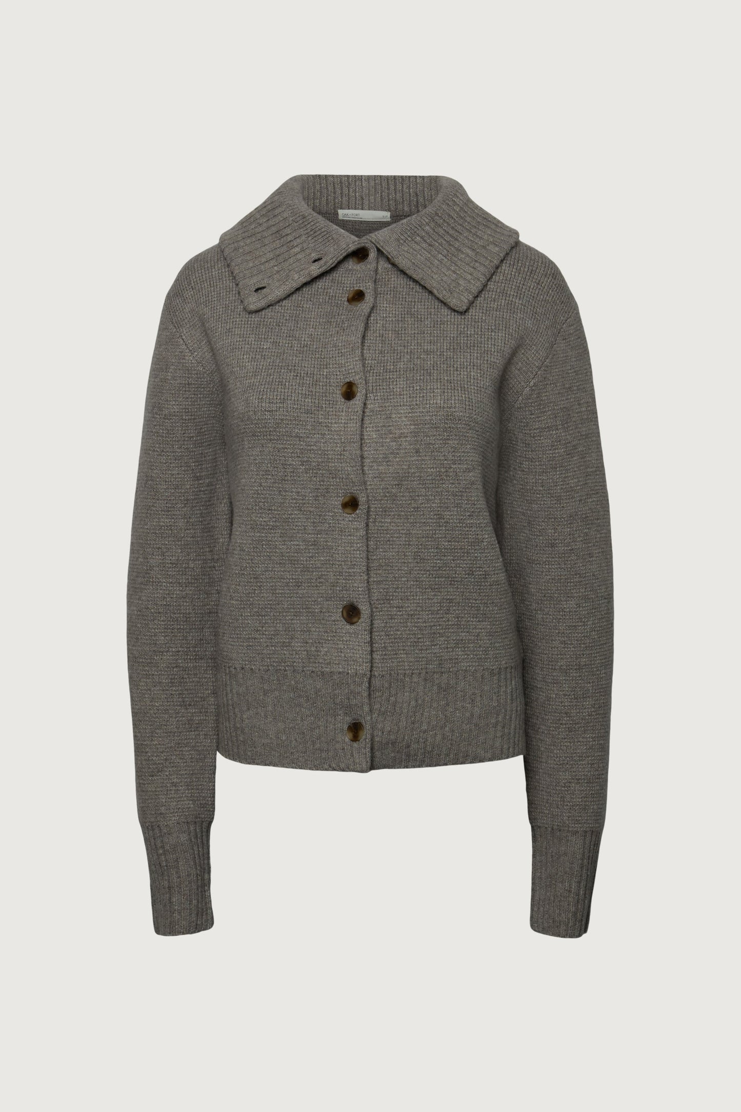 HIGH COLLAR BUTTON FRONT CARDIGAN