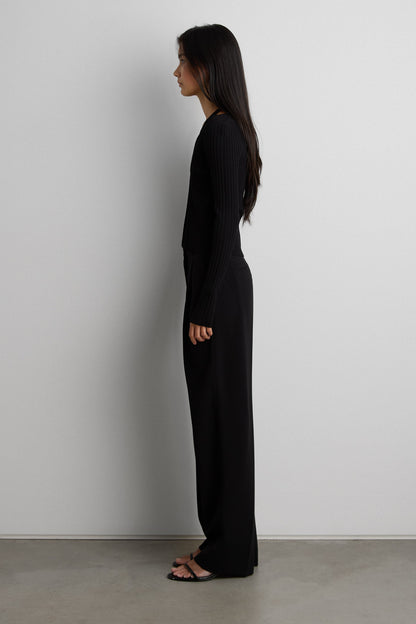 LAYERED EFFECT HALTER CARDIGAN
