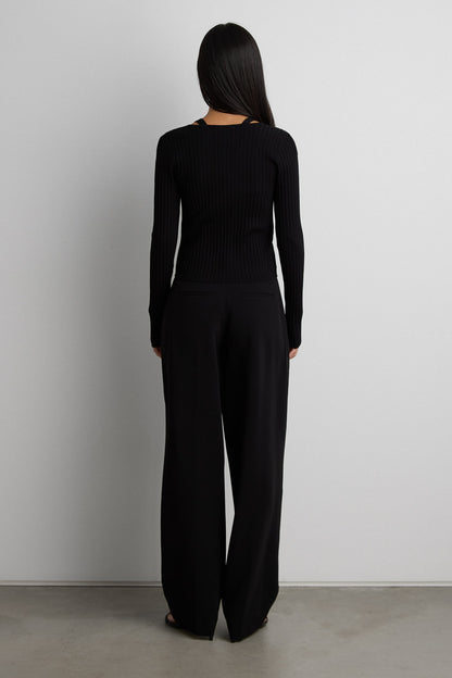 LAYERED EFFECT HALTER CARDIGAN