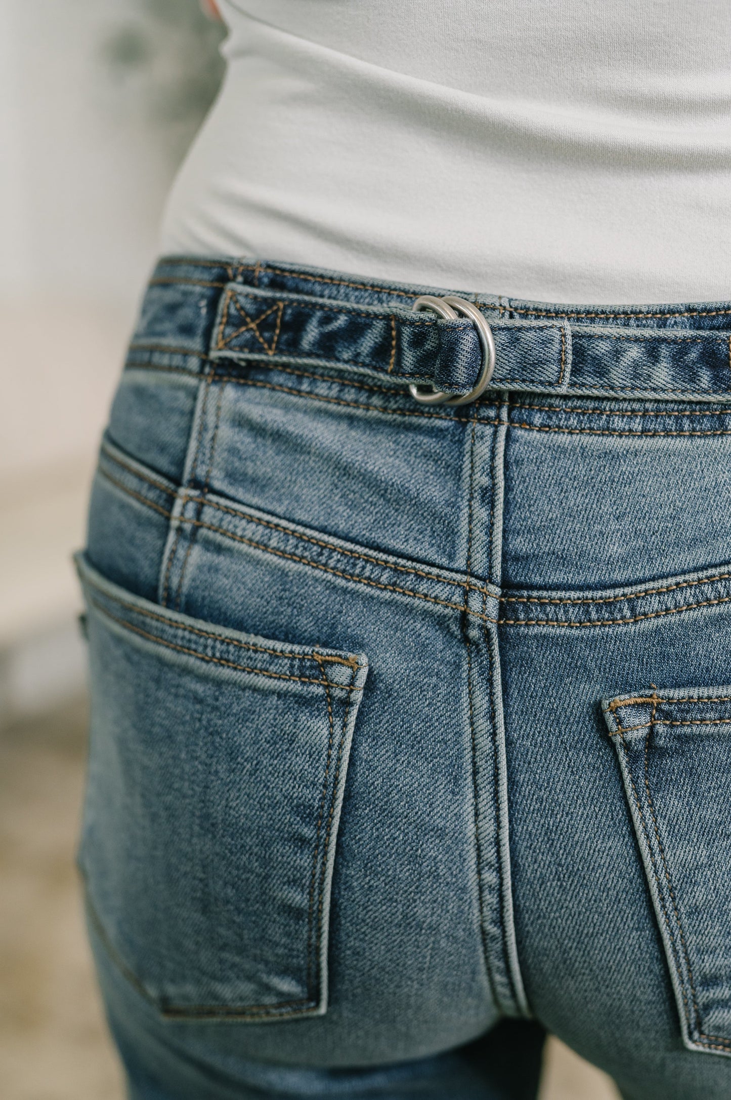 Hazel Blues® |  Doris Mid Rise Boyfriend with Adjustable Back Tab + Hollywood WB