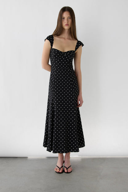 SWEETHEART NECKLINE CORSET MIDI DRESS