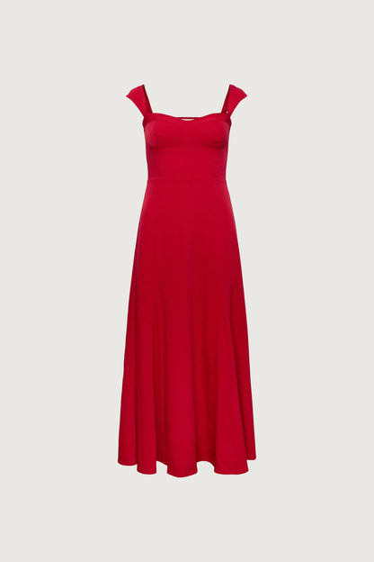 SWEETHEART NECKLINE CORSET MIDI DRESS