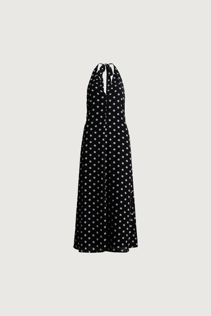 POLKA DOT V-NECK MAXI DRESS