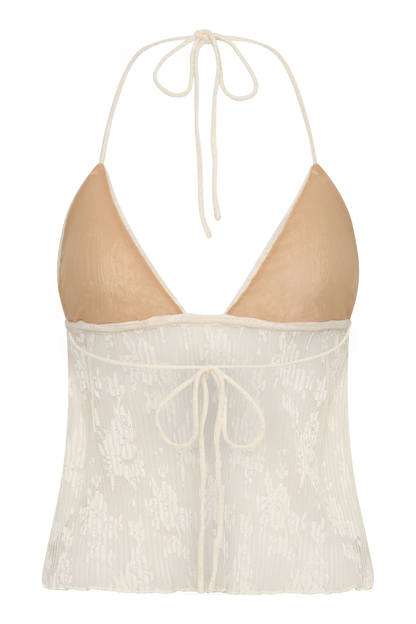 Ambrose Lace Cami Halter Top - Ivory