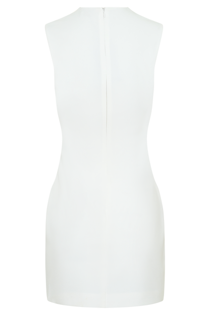 Fion Sleeveless Stretch Crepe Mini Dress - White