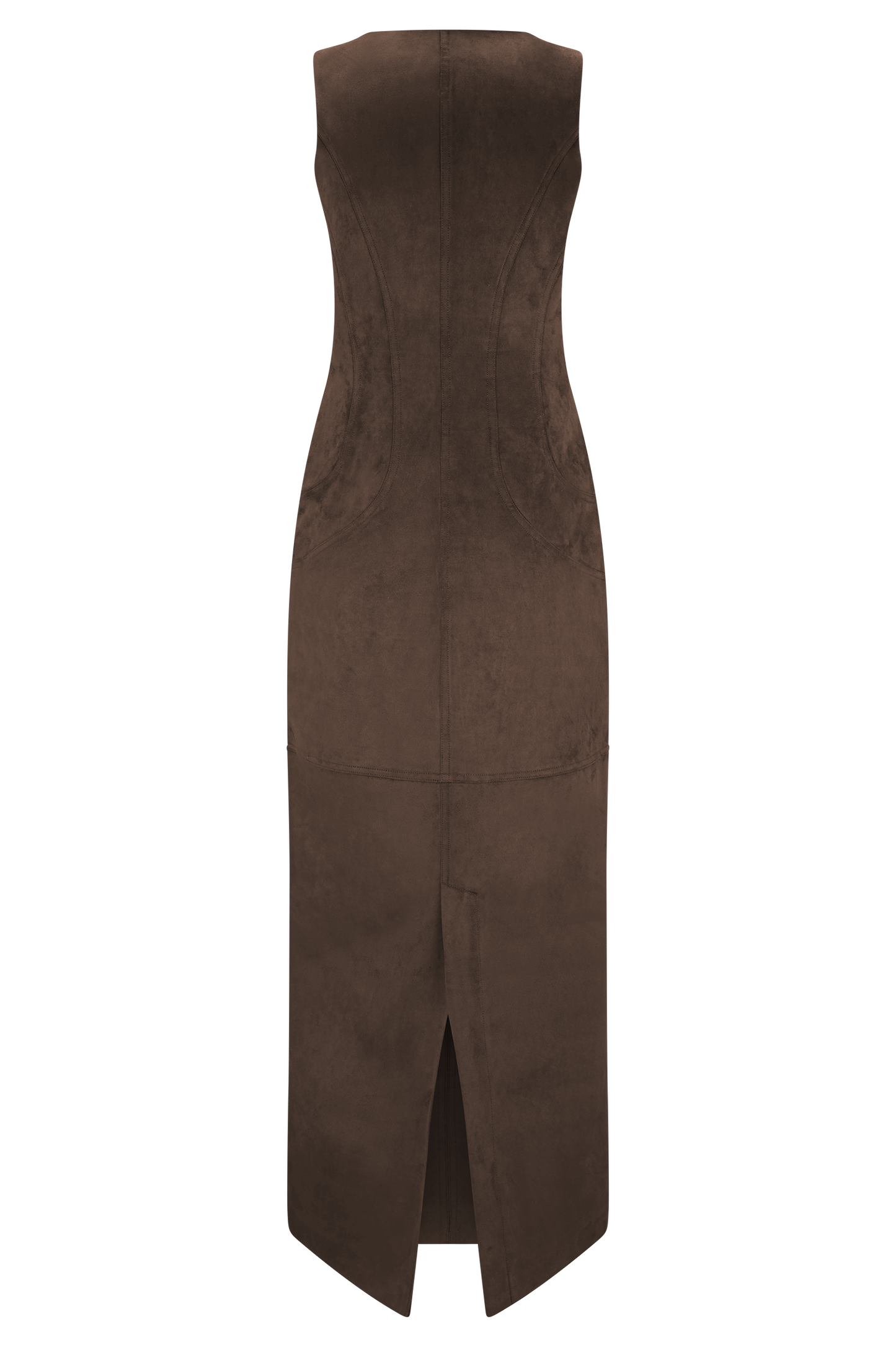 Liam Faux Suede Maxi Dress - Dark Chocolate