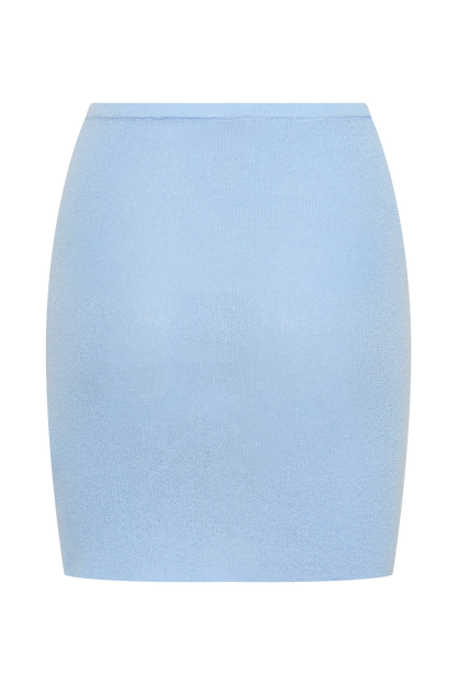 Loura Mid Rise Knit Mini Skirt - Cornflower Blue