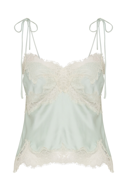 Nina Satin And Lace Camisole - Sage