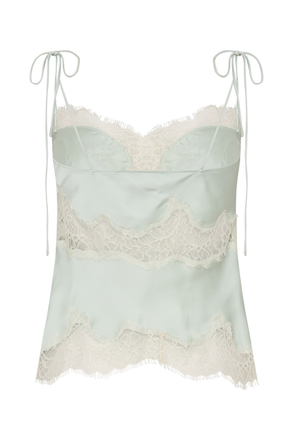Nina Satin And Lace Camisole - Sage