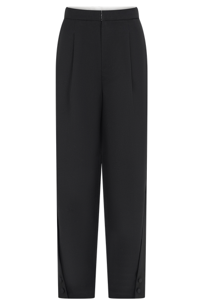Olie Barrel Leg Suiting Pants - Black