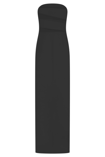 Paulina Cut Out Strapless Maxi Dress - Black