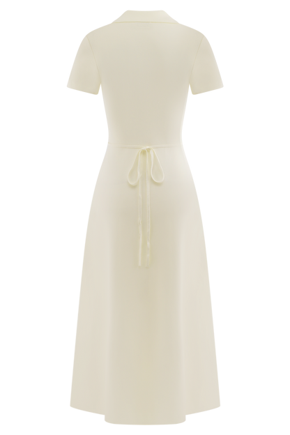Pearson Short Sleeve Knit Midi Dress - Ivory