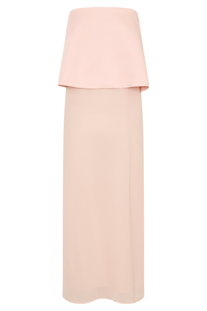 Sophia Satin Strapless Maxi Dress - Peach