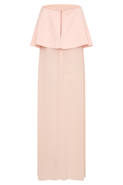 Sophia Satin Strapless Maxi Dress - Peach