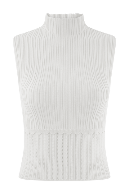 Indy Pointelle Knit Top - Ivory