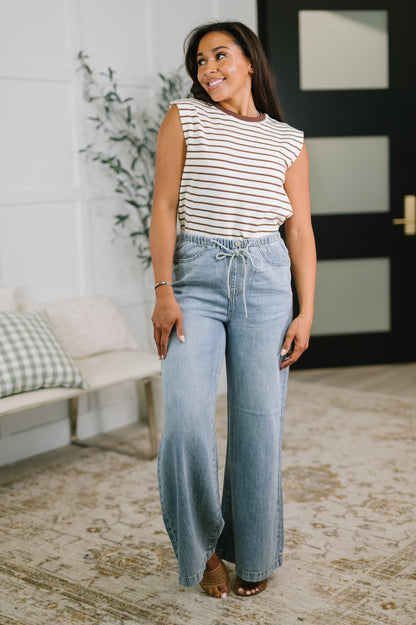Hazel Blues® |  Monica High Waist Palazzo Featherweight with Drawcord