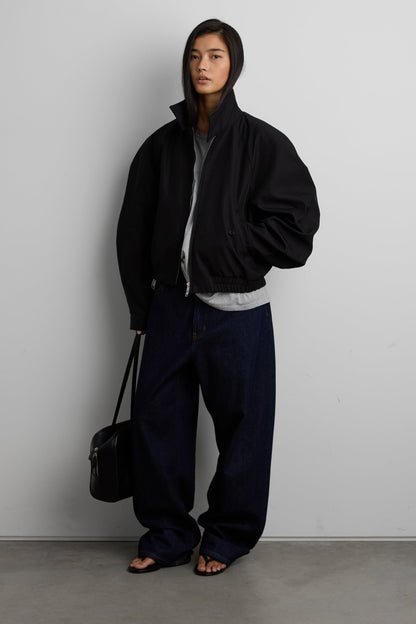 STRUCTURED FUNNEL NECK JACKET