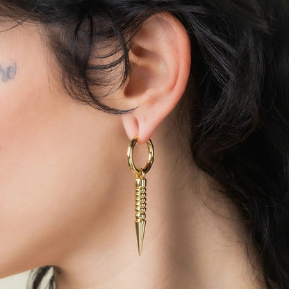 THORN DROP HOOPS EARRINGS