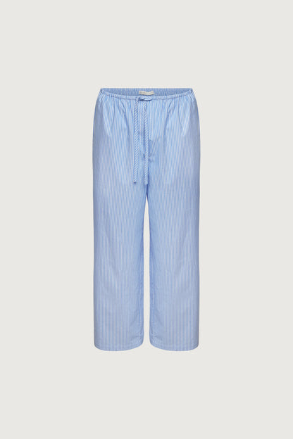 STRIPED COTTON POPLIN PAJAMA STYLE PANT