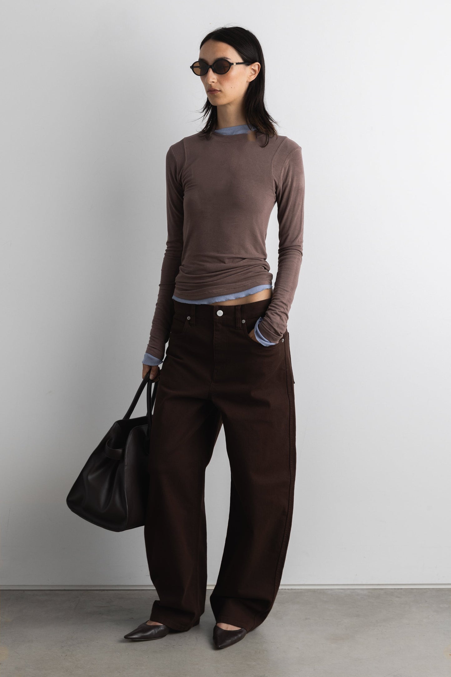 REGULAR LENGTH TWILL BARREL LEG PANT