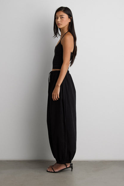 RELAXED BALLOON FIT COTTON PANTS