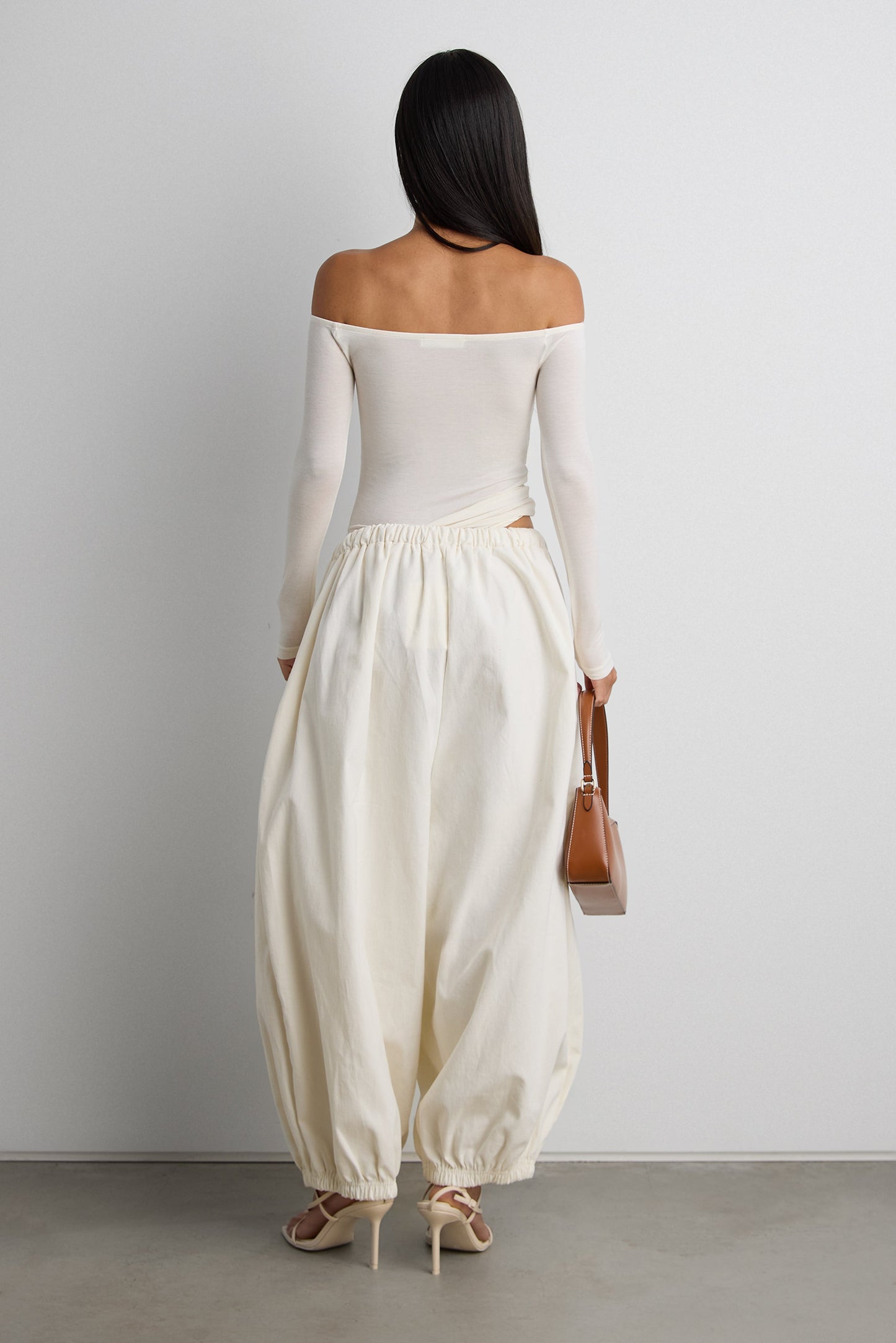 RELAXED BALLOON FIT COTTON PANTS