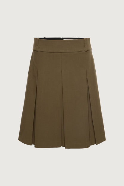 PLEATED MIDI A-LINE SKIRT