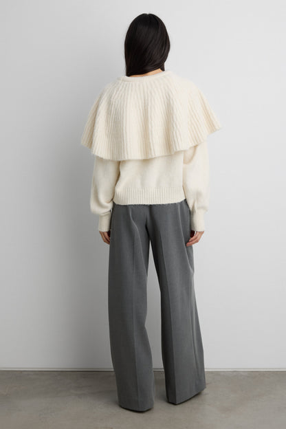 CHUNKY RIBBED CAPE SWEATER SET