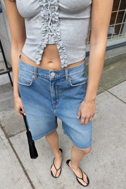 STRETCH DENIM JORT