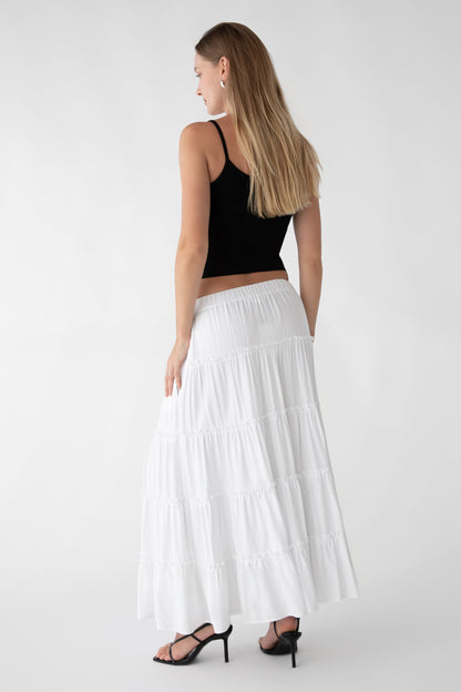 TIERED MIDI SKIRT