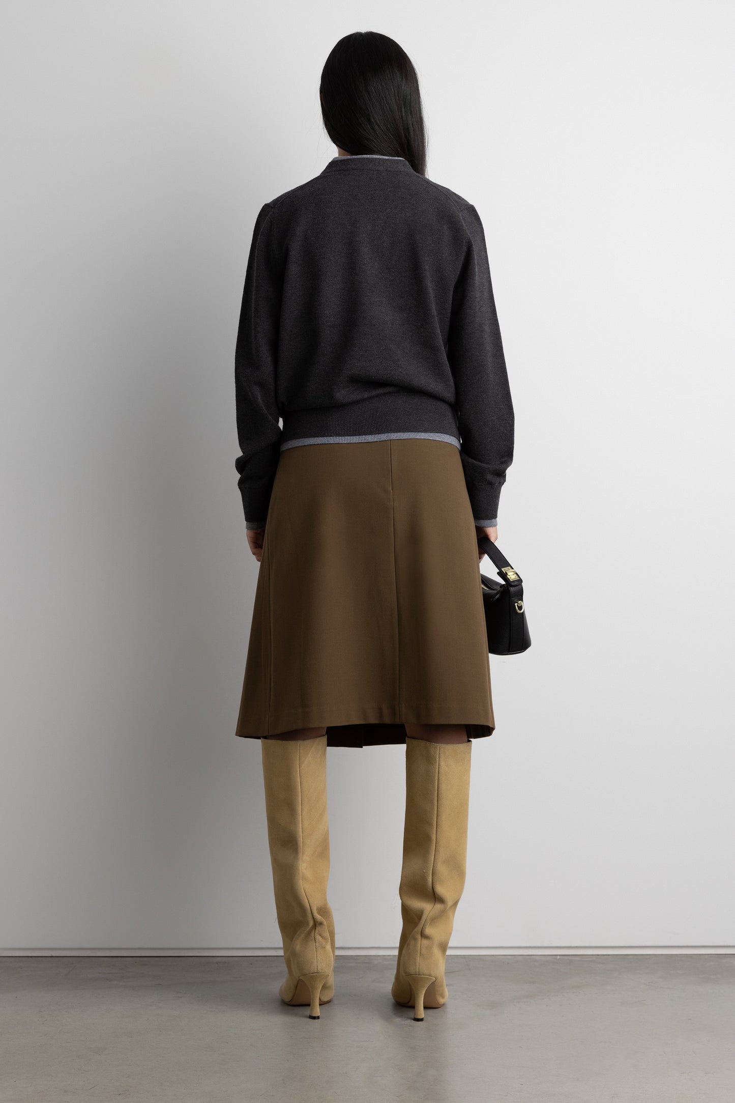 PLEATED MIDI A-LINE SKIRT