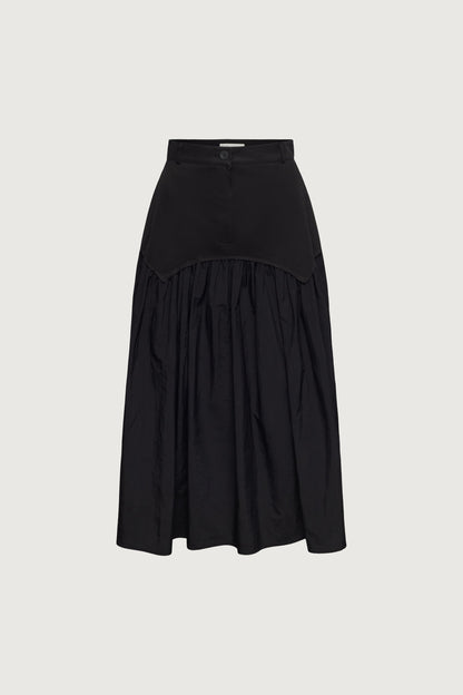 NYLON PLEATED MIDI SKIRT