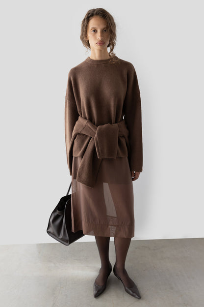 SHEER ORGANZA MIDI SKIRT