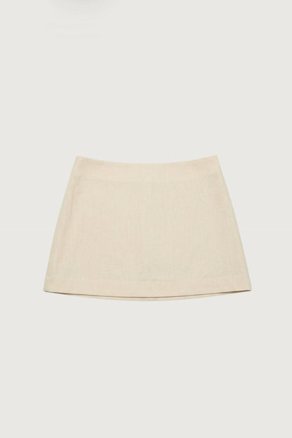 LINEN BLEND MINI SKIRT