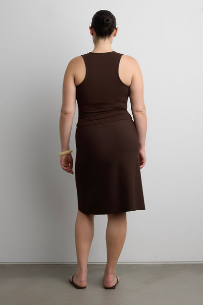 FRONT DRAPE MIDI SKIRT