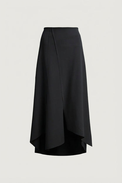ASYMMETRICAL MIDI SKIRT