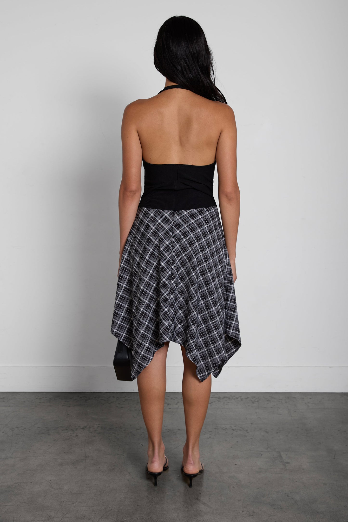 TARTAN PRINT A-LINE MIDI SKIRT
