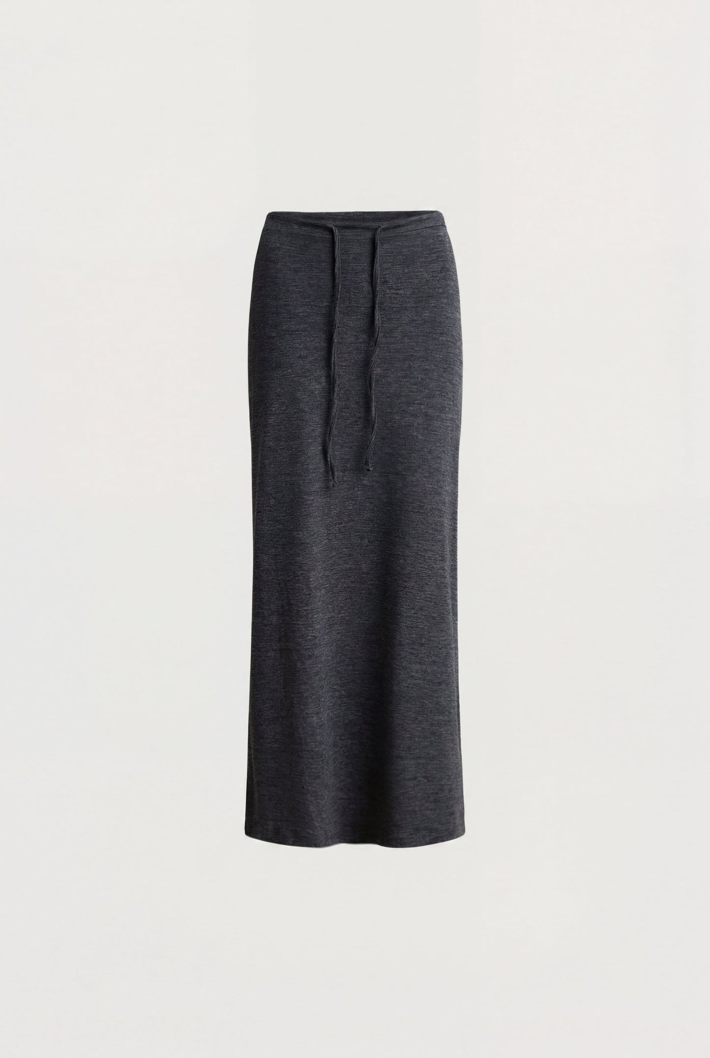 TEXTURED DRAWSTRING MAXI SKIRT