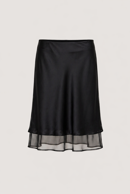 LAYERED SHEER HEM SLIP SKIRT