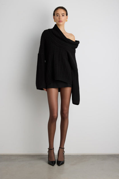 OVERSIZED SLOUCHY OFF THE SHOULDER SWEATER