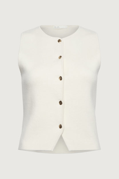 SLEEVELESS KNIT VEST WITH BUTTONS