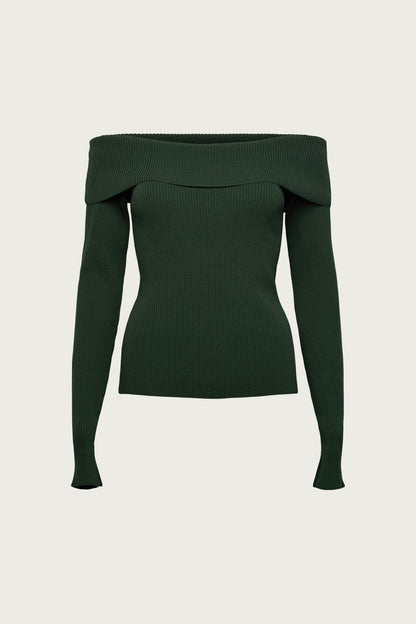 RIBBED OFF THE SHOULDER SWEATER