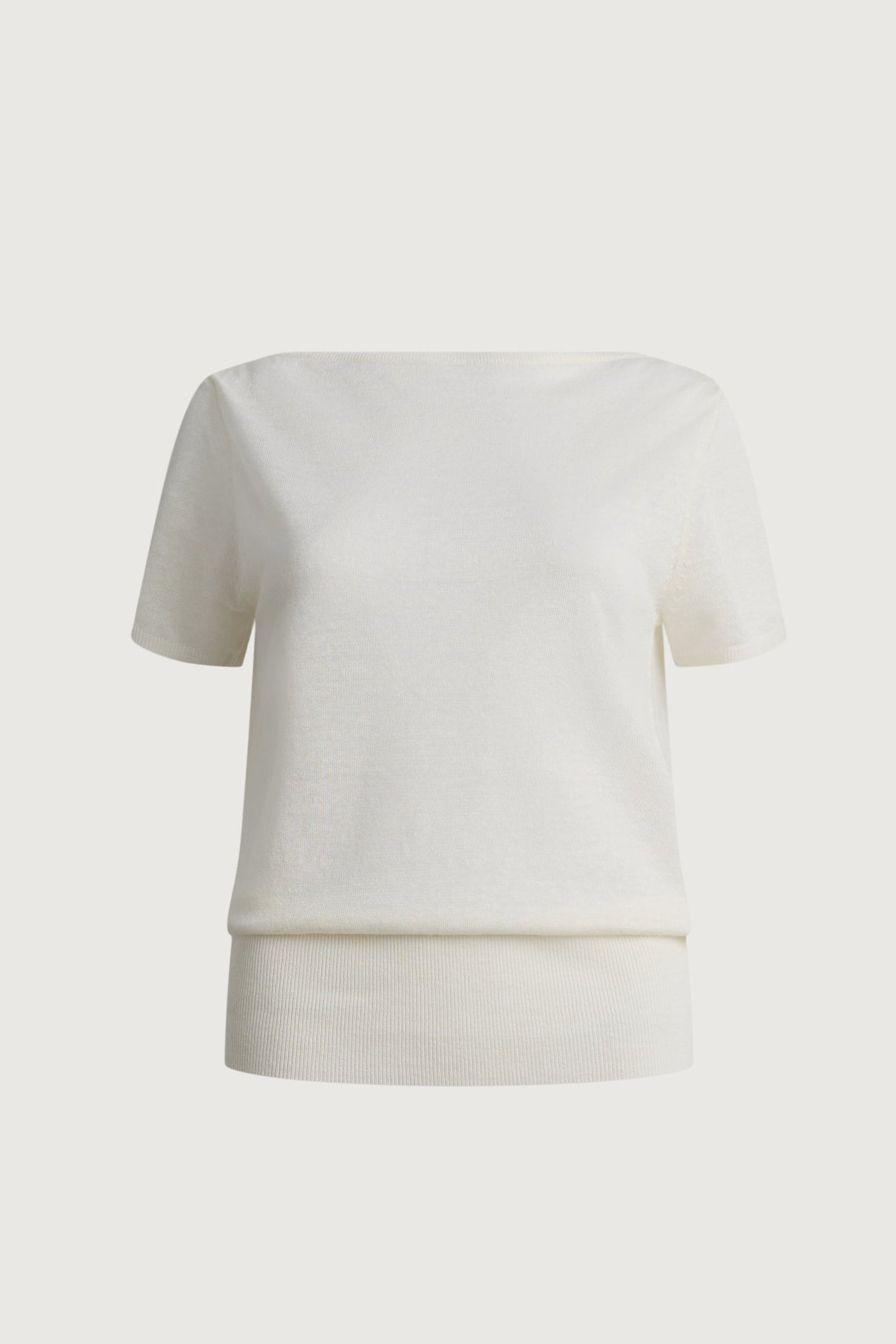 LINEN BLEND SHORT SLEEVE SWEATER