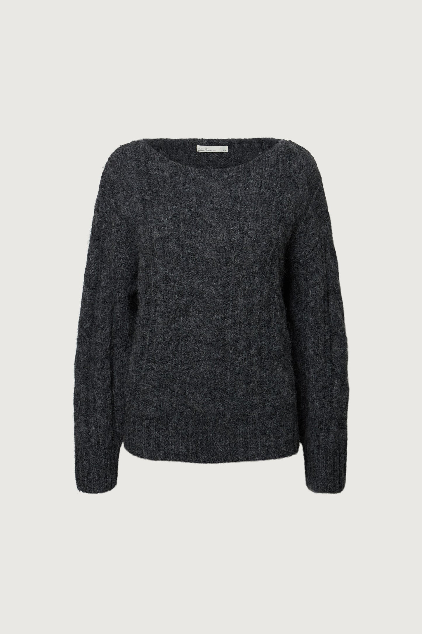 ALPACA AND WOOL-BLEND CABLE KNIT SWEATER