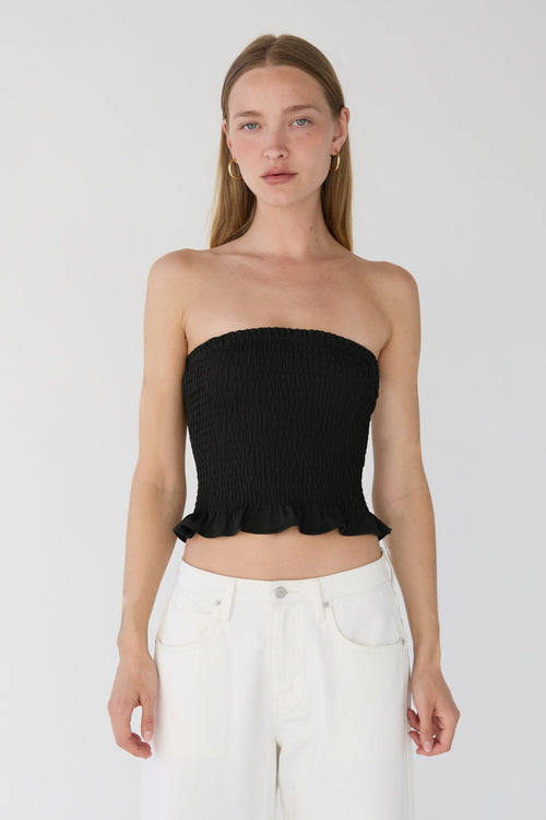 SMOCKED TUBE TOP