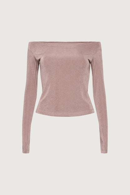 FITTED OFF THE SHOULDER LONG SLEEVE TOP