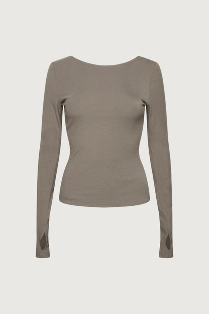 OPEN BACK LONG SLEEVE TOP