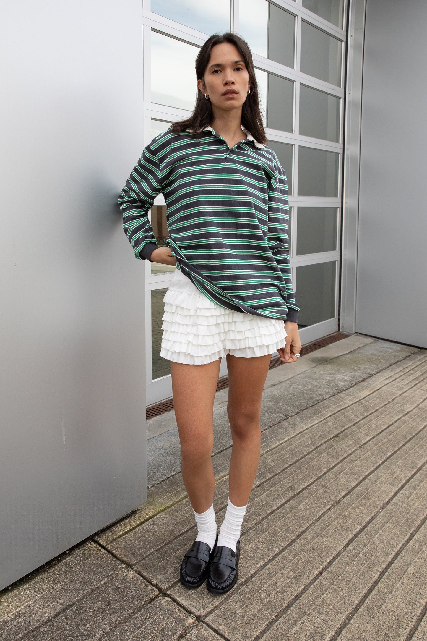 STRIPED RUGBY POLO LONG SLEEVE SHIRT